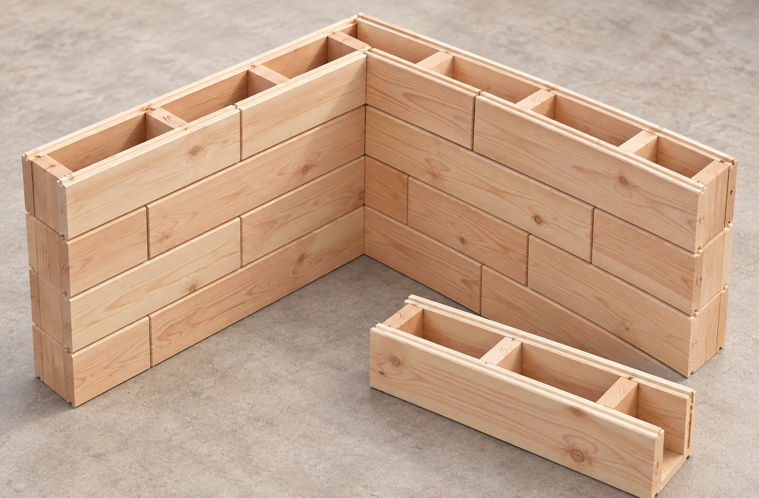 Illustration : Briques bois à emboîtement