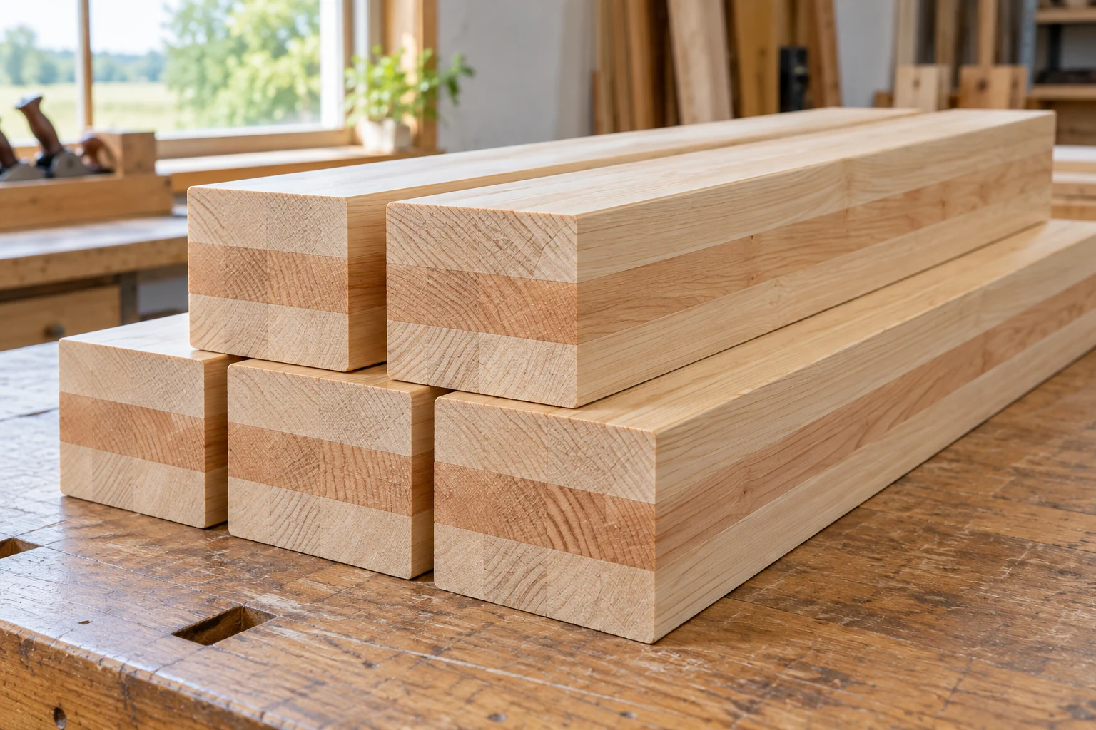 Illustration de sections bois préparées