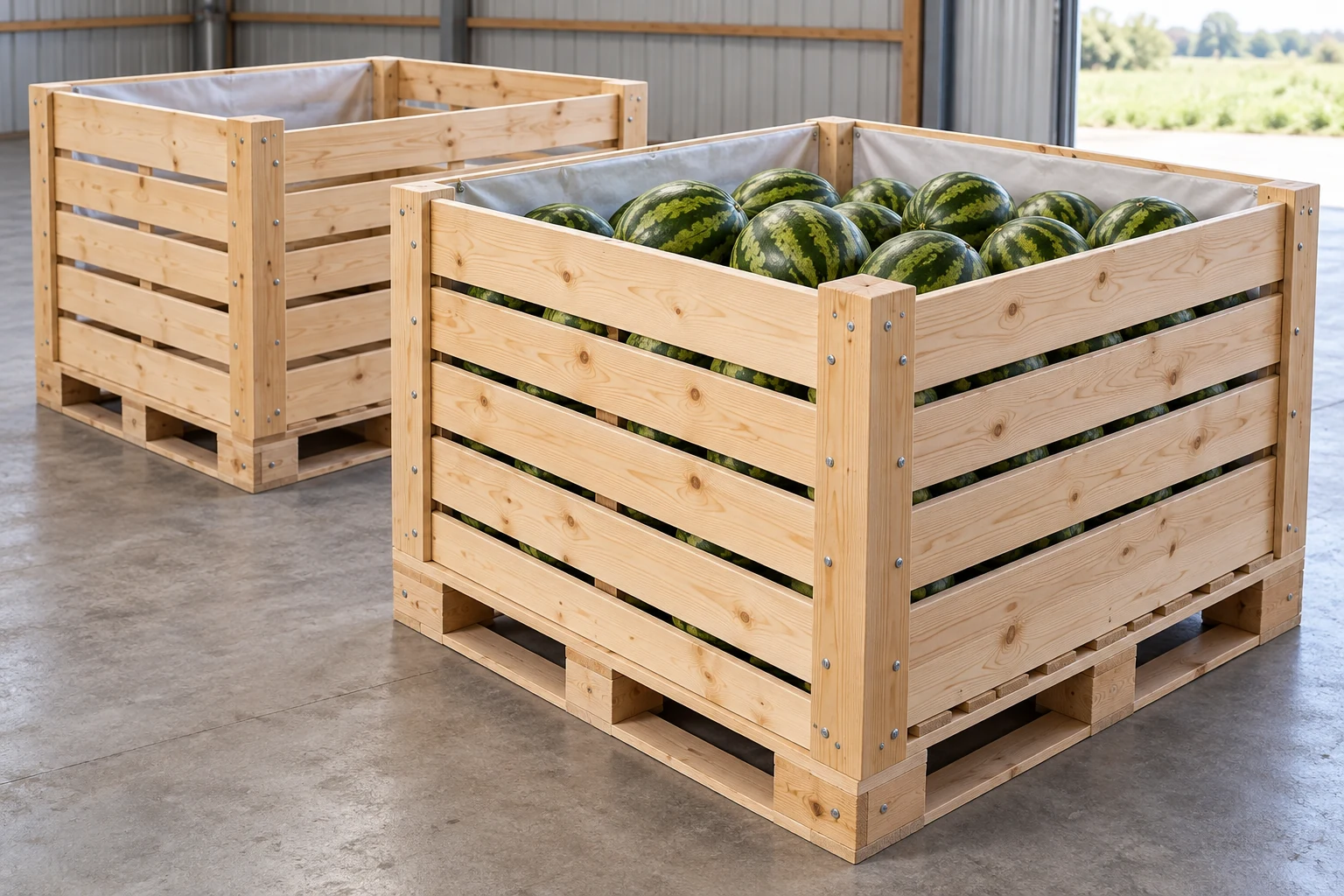 Palox et caisses-palettes bois pour pastèques